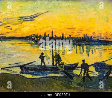 Vincent Van Gogh b 1853 - d 1890. Gli stevedores di Arles, 1888. Olio su tela, Foto Stock