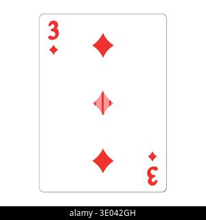 Tre diamanti. Carta da gioco con elementi dorati. Icone del casinò. Pittogrammi che rappresentano tute diverse. Illustrazione vettoriale. Design piatto per Illustrazione Vettoriale