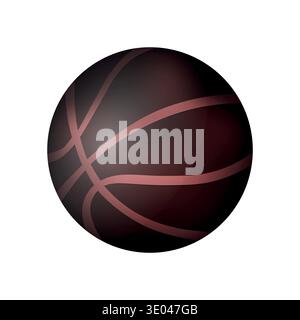 Palla da basket isolata su sfondo bianco. Logo rotondo semplice. Banner basket, modello poster. Illustrazione vettoriale Illustrazione Vettoriale