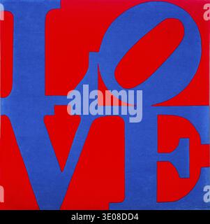 AMORE, amore scelto dall'artista pop Robert Indiana, 1995 anni, FENIX, museo sul tema della migrazione, in un magazzino storico a Katendrecht, fulcro di ove Foto Stock