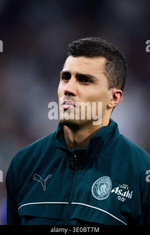 MADRID, SPAGNA - 11 MARZO: Rodri Hernandez del Manchester City durante il turno di UEFA Champions League 2025/26 del 16° turno di prima tappa tra il Real Madrid CF e il Manchester City FC all'Estadio Santiago Bernabeu l'11 marzo 2026 a Madrid, Spagna. (Foto di QSP) Foto Stock