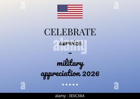 Celebra l'apprezzamento dei militari del servizio 2026 Illustrazione Vettoriale