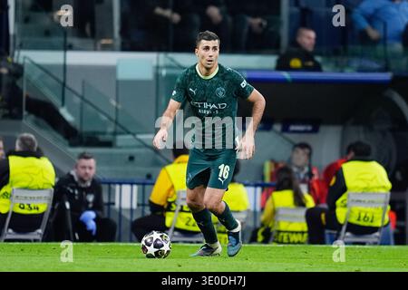 Rodri del Manchester City durante la UEFA Champions League, turno 16, partita di calcio di 1a gamba tra il Real Madrid CF e il Manchester City FC l'11 marzo 2026 allo stadio Santiago Bernabeu di Madrid, Spagna Foto Stock