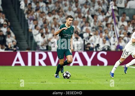 Madrid, Spagna. 11 marzo 2026. Rodri (ManC) calcio: UEFA 'Champions League' turno di 16 partita di prima tappa tra il Real Madrid CF - Manchester City allo stadio Santiago Bernabeu di Madrid, Spagna. Crediti: Mutsu Kawamori/AFLO/Alamy Live News Foto Stock