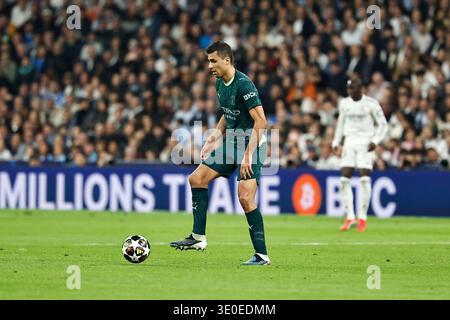 Madrid, Spagna. 11 marzo 2026. Rodri (ManC) calcio: UEFA 'Champions League' turno di 16 partita di prima tappa tra il Real Madrid CF - Manchester City allo stadio Santiago Bernabeu di Madrid, Spagna. Crediti: Mutsu Kawamori/AFLO/Alamy Live News Foto Stock