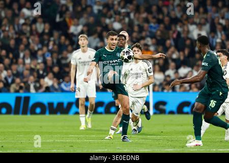 Madrid, Spagna. 11 marzo 2026. Rodri (ManC) calcio: UEFA 'Champions League' turno di 16 partita di prima tappa tra il Real Madrid CF - Manchester City allo stadio Santiago Bernabeu di Madrid, Spagna. Crediti: Mutsu Kawamori/AFLO/Alamy Live News Foto Stock