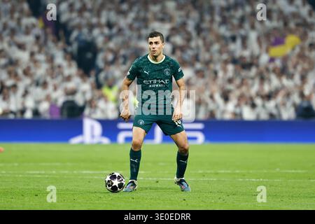 Madrid, Spagna. 11 marzo 2026. Rodri (ManC) calcio: UEFA 'Champions League' turno di 16 partita di prima tappa tra il Real Madrid CF - Manchester City allo stadio Santiago Bernabeu di Madrid, Spagna. Crediti: Mutsu Kawamori/AFLO/Alamy Live News Foto Stock