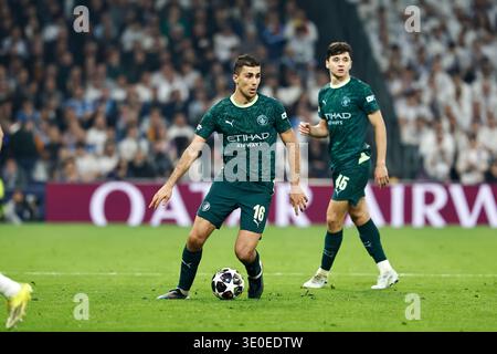 Madrid, Spagna. 11 marzo 2026. Rodri (ManC) calcio: UEFA 'Champions League' turno di 16 partita di prima tappa tra il Real Madrid CF - Manchester City allo stadio Santiago Bernabeu di Madrid, Spagna. Crediti: Mutsu Kawamori/AFLO/Alamy Live News Foto Stock