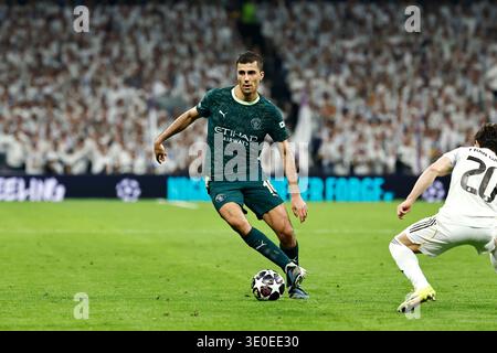 Madrid, Spagna. 11 marzo 2026. Rodri (ManC) calcio: UEFA 'Champions League' turno di 16 partita di prima tappa tra il Real Madrid CF - Manchester City allo stadio Santiago Bernabeu di Madrid, Spagna. Crediti: Mutsu Kawamori/AFLO/Alamy Live News Foto Stock