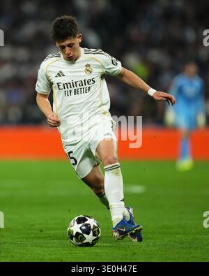 Madrid, Spagna. 11 marzo 2026. Arda Guller del Real Madrid durante la partita di UEFA Champions League, turno 16, andata, tra Real Madrid e Manchester City giocata allo stadio Santiago Bernabeu l'11 marzo 2026 a Madrid in Spagna. (Foto di Bagu Blanco/PRESSINPHOTO) credito: PRESSINPHOTO SPORTS AGENCY/Alamy Live News Foto Stock