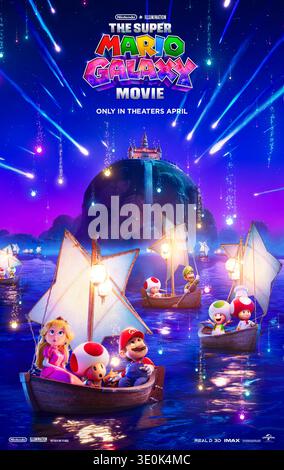The Super Mario Galaxy Movie (2026) diretto da Aaron Horvath e Michael Jelenic e interpretato da Chris Pratt, Anya Taylor Joy e Charlie Day. Mario, Luigi e Yoshi si uniscono alla Principessa Peach e Toad in un viaggio cosmico attraverso osservatori galattici e vuoti pieni di stelle per fermare Bowser Jr. E i suoi alleati dal sfruttare il potere della Principessa Rosalina e conquistare l'universo. USA Advance poster SOLO PER USO EDITORIALE credito: BFA / Universal Pictures Foto Stock