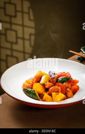 Ananas in agrodolce carne di maiale Foto Stock