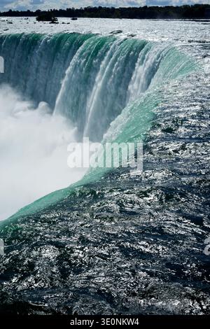 Le iconiche Horseshoe Falls, parte delle cascate del Niagara, viste dal lato canadese, dimostrano la potenza e la bellezza della natura. Foto Stock