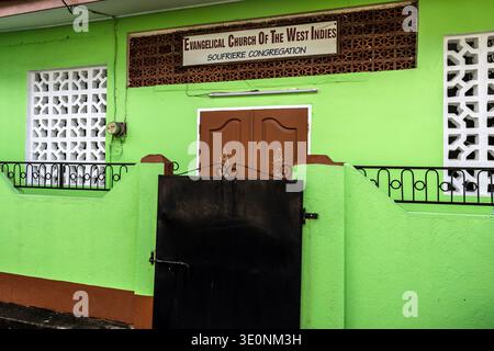 Chiesa evangelica delle Indie occidentali, Soufriere, Santa Lucia Foto Stock