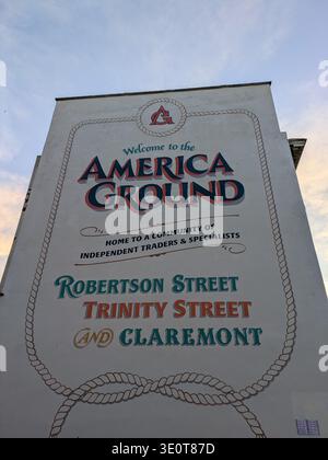 Murale all'America Ground, Trinity Triangle, a Hastings, East Sussex Foto Stock