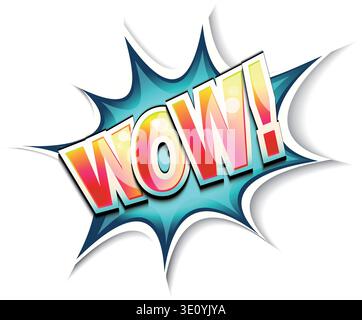 Wow colorato libro di fumetti illustrazione Illustrazione Vettoriale