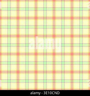 Vettore tartan della trama della piattaforma, controllo tradizionale del tessuto. Sfondo mockup motivo a quadri senza cuciture in chiffon di limone e tavolozza di colori rossi. Illustrazione Vettoriale