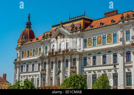 Municipio in piazza Szechenyi ter a Pecs, Ungheria.IMMAGINE Foto Stock