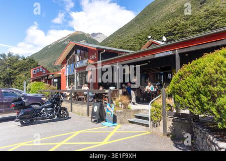 Arthur's Pass Store & Cafe, Arthur's Pass Village, Arthur's Pass National Park, Canterbury Region, South Island, nuova Zelanda Foto Stock