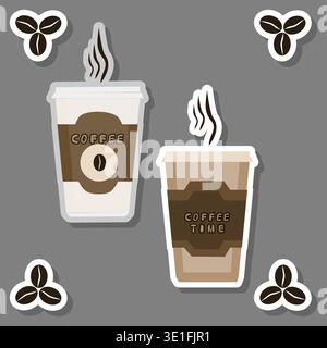 Illustrazione sul tema vari dolci gustosi caffè naturale Illustrazione Vettoriale