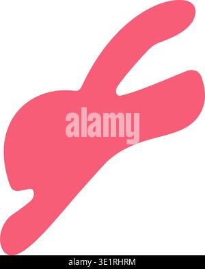 Disegnato a mano forma astratta del doodle a linea. Curva Blob organica elemento minimale colorato Illustrazione Vettoriale