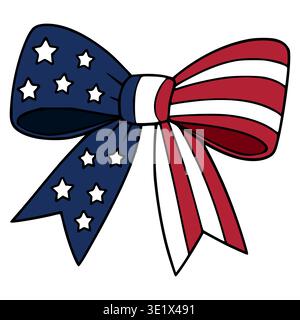 Illustrazione vettoriale dell'arco della bandiera americana festiva, simbolo patriottico per le celebrazioni Illustrazione Vettoriale