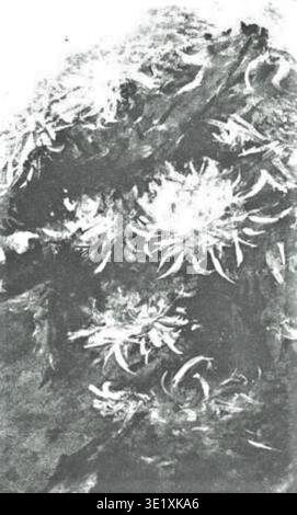 Pepita Teixidor i Torres (1865–1914) è stata un'artista catalana nota per le sue illustrazioni botaniche. Questa opera d'arte, intitolata "Crisantems" (Chrysanthemums), è stata pubblicata sulla rivista "Feminal", numero n. 33, il 25 dicembre 1909. Foto Stock