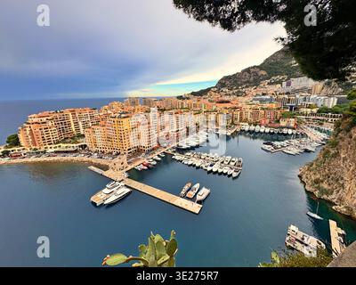 Porto turistico di Port Fontvielle a Monte Carlo, Monaco sulla Costa Azzurra, Côte d'Azur Foto Stock