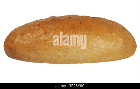 Primo piano di pane isolato su sfondo bianco Foto Stock
