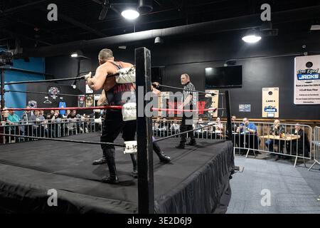 Xtreme intense Championship Wrestling XICW più forte che mai a One Eyed Jacks a Shelby Twp, Michigan, il 15 marzo 2026 Foto Stock