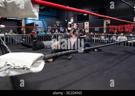 Xtreme intense Championship Wrestling XICW più forte che mai a One Eyed Jacks a Shelby Twp, Michigan, il 15 marzo 2026 Foto Stock