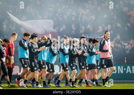 Amsterdam, Paesi Bassi. 20 marzo 2026. AMSTERDAM, 20-03-2026, Trainingscomplex de Toekomst, stagione 2025/2026, calcio olandese Eredivisie, AJAX ultimo allenamento prima di "De Klassieker" contro il Feyenoord, foto mostra credito: Pro Shots/Alamy Live News Foto Stock
