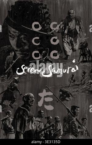 Sette poster del film Samurai 1954 Foto Stock