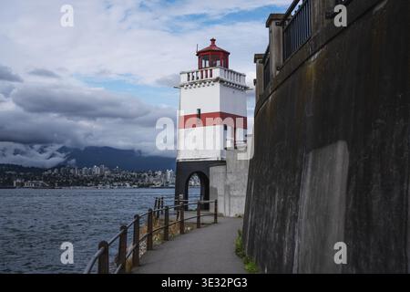 Faro di Brockton Point a Stanley Park - Vancouver, British Columbia, Canada Foto Stock