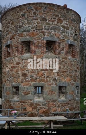 Torre Fermain n. 15 a Fermain Bay, Guernsey - una torre pre martello. Foto Stock