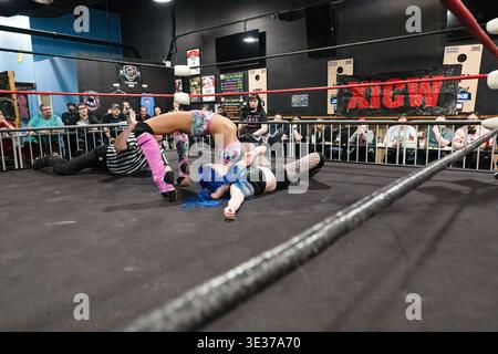 Xtreme intense Championship Wrestling XICW più forte che mai a One Eyed Jacks a Shelby Twp, Michigan, il 15 marzo 2026 Foto Stock