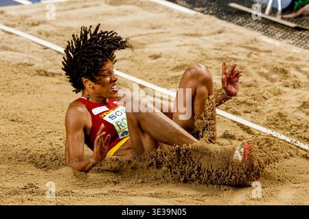 Yulimar Rojas del Venezuela gareggia nella finale del salto triplo femminile il giorno 2 dei Campionati mondiali di atletica leggera indoor Kujawy Pomorze 2026 alla Kujawsko Pomorska Arena Torun il 21 marzo 2026 a Torun, Polonia. (Crediti: Marcel ter Bals/MTB-Photo/Alamy Live News) Foto Stock