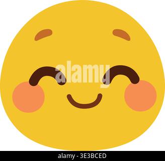 Emoticon arrossente Illustrazione Vettoriale