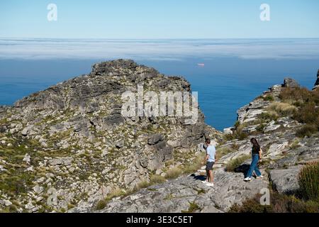 Escursioni a Table Mountain, città del Capo, Sud Africa Foto Stock