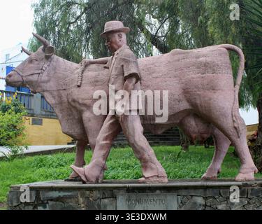 L'immagine mostra il Monumento al Ganadero (Monumento all'allevatore) situato a Firgas, Gran Canaria. Foto Stock