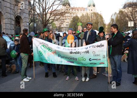 Festa e sfilata della festa di San Patrizio a Budapest, Ungheria Foto Stock