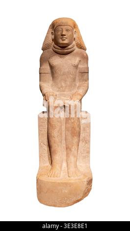 Figura seduta di Maya, governatore e capo dei sacerdoti, con indosso l'oro d'onore, nuovo Regno, XVIII dinastia, 1479-1425 a.C. Foto Stock