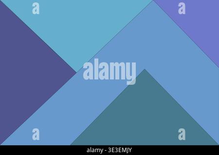 Illustrazione geometrica astratta in toni blu. Versatile per i media didattici e giornalistici, simbolo della diversità e dell'interconnessione Foto Stock