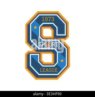 Etichetta patch per squadre sportive universitarie Illustrazione Vettoriale