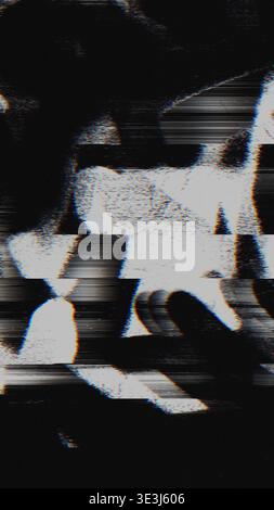 Texture glitch con artefatti Scanline e aberrazione cromatica Foto Stock