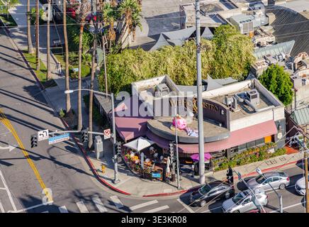 Vista aerea del Weho Bistro a West Hollywood Foto Stock