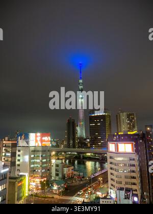 Tokyo Skytree di notte Foto Stock