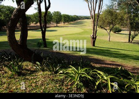 Campo da golf, Elephant Hills Resort, Cascate Vittoria, Zimbabwe Foto Stock