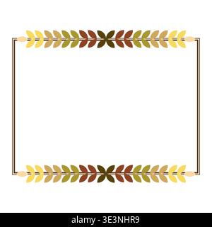 Cornice rettangolare con bellissime foglie autunnali Illustrazione Vettoriale