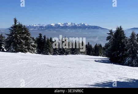 Tatra da Kubinska Hola in inverno nelle giornate di sole Foto Stock